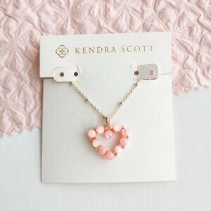Kendra Scott Ashton Heart Blush Ivory Mother-of-Pearl Short Necklace in Gold
